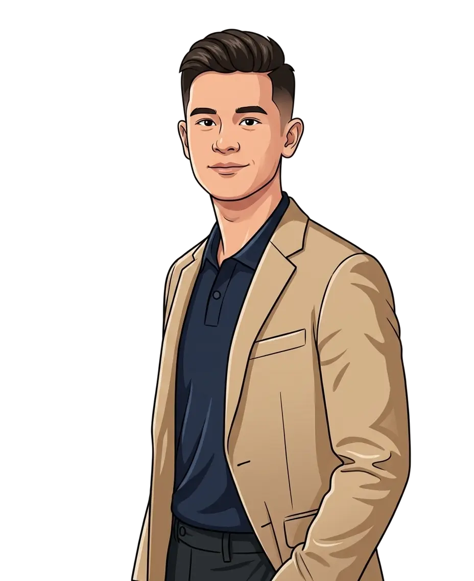 Illustrated portrait of Nick Lim
